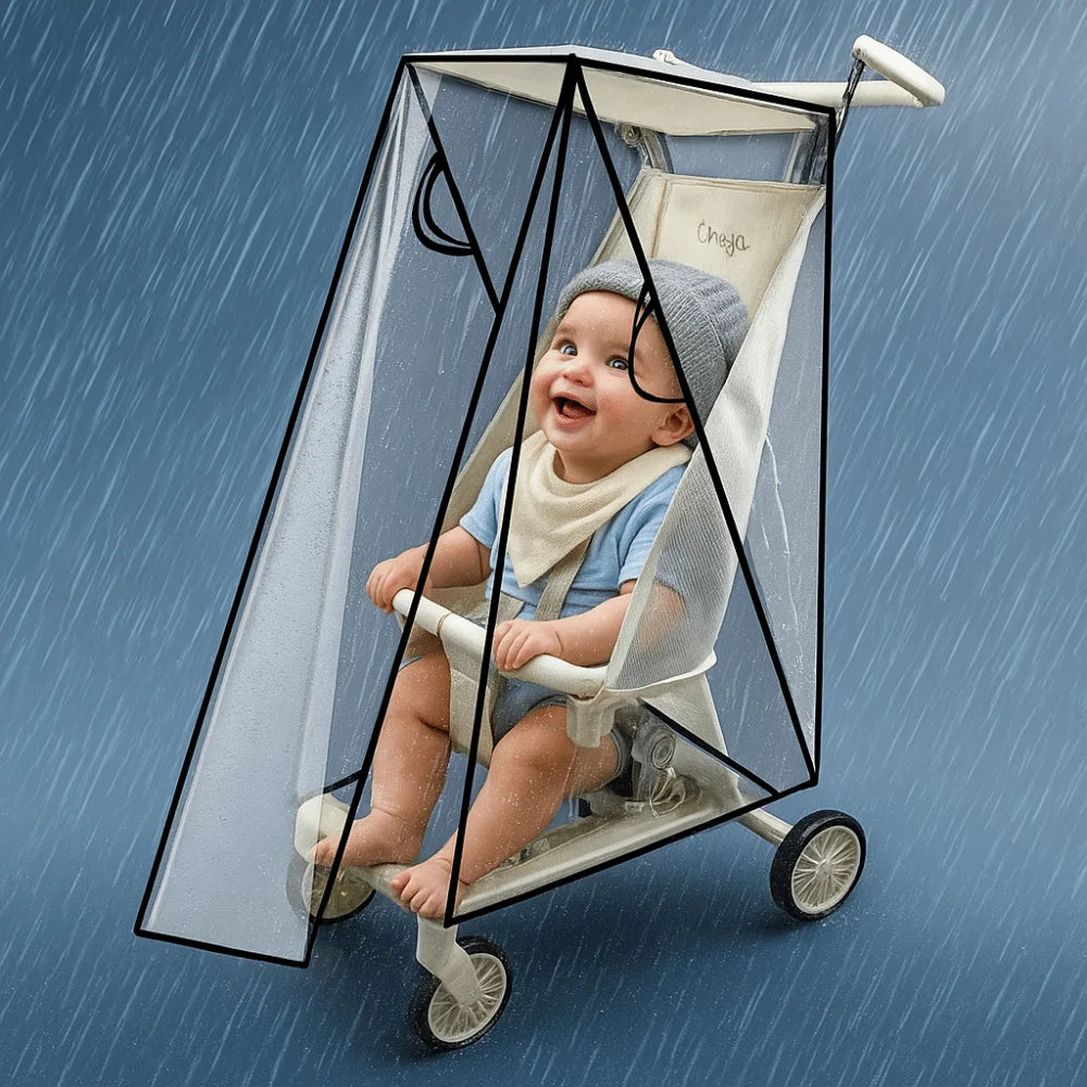 Transparent Baby Umbrella Stroller Rainproof Cover Waterproof Travel Pocket Stroller Rain Cover Nobstructed View