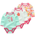 Kiddiezoom 3 Pcs/Lot Spring Autumn Cartoon Long Sleeve Newborn Baby Boy Girl Bodysuits 100%Cotton Soft Infants Clothes