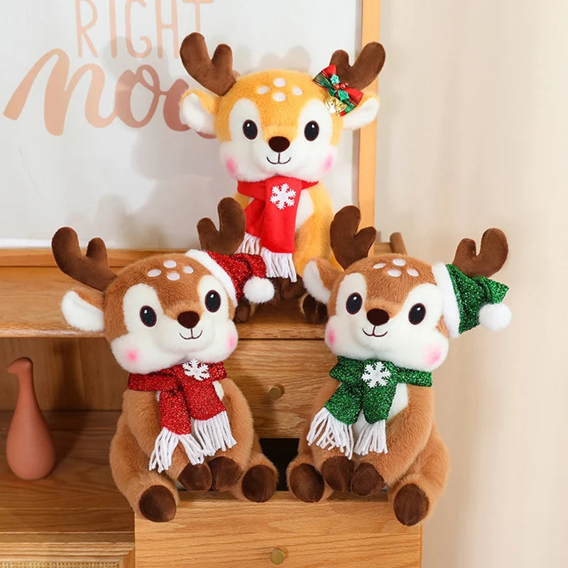 Latest Christmas Scarf, Deer Doll Pillow, Kawaii Stuffed Plush Toy Doll, Cartoon Anime, Cute Children's Birthday Gift, Fun Doll