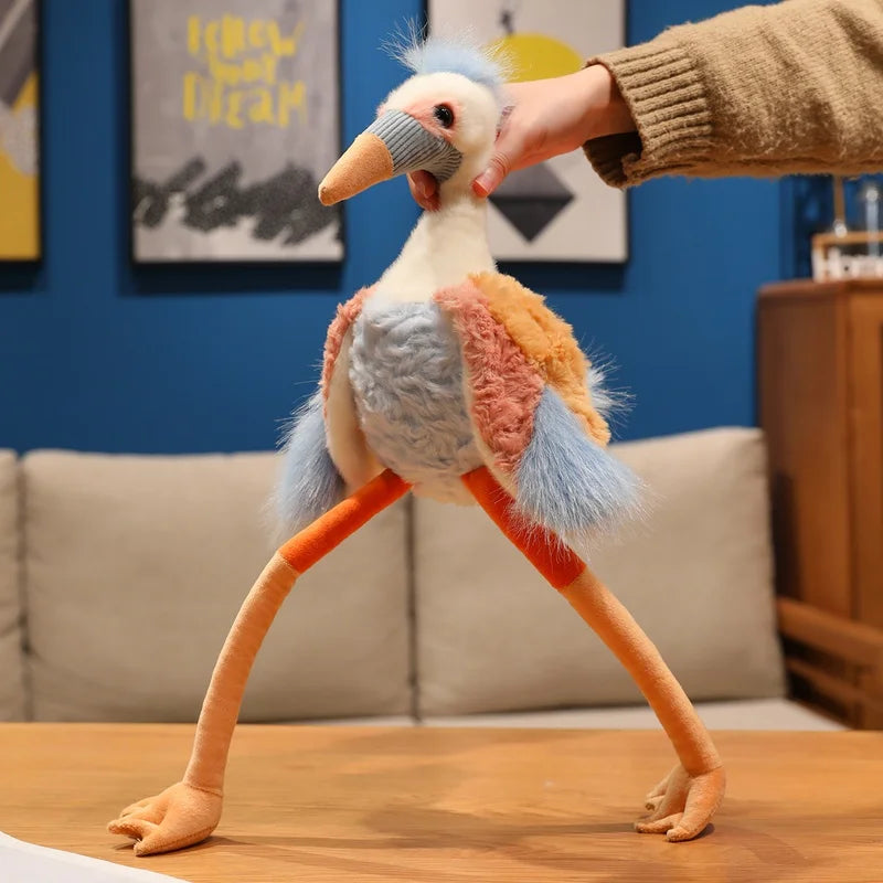 Wholesale Fantastic Crowned Crane Doll Stuffed Plush Balearica Big Bird Cartoon Long Legs Animal Toy Colorful Plushie Gift