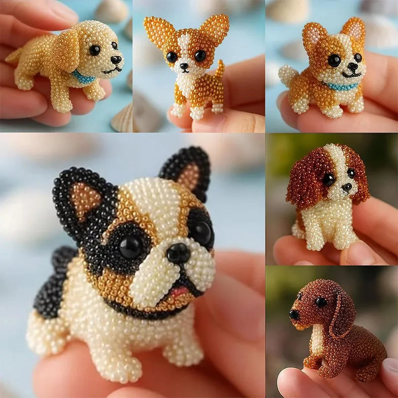 Cute Farm Animal Bead Craft Kit Diy 3d Beaded Ornament Set Perfect For Home Decor Keychains & Gift Giving Easy Craft For Kids