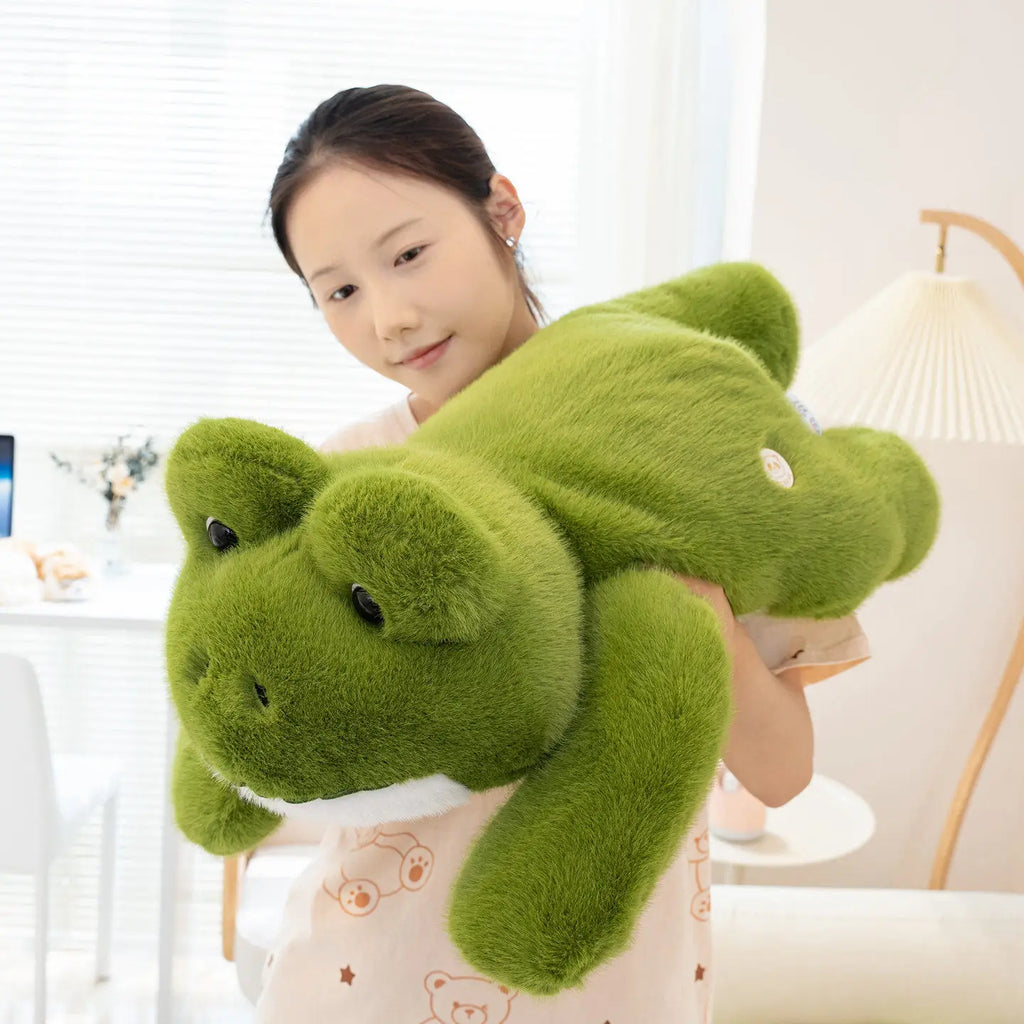 Hot Simulation Giant Frog Plush Toy Stuffed Animals Plushies Green Lying Frogs Throw Pillow Cushion Home Deco For Kids Gift