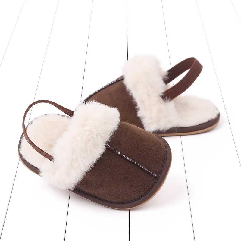 Winter and Autumn Baby Girl Boy Cotton Mop TPR Sole Anti Slip Solid Three Colors Warm Newborn Toddler Shoes First Walkers BC2345