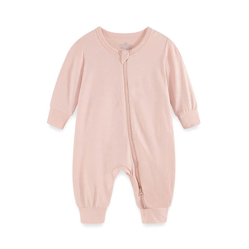 Kiddiezoom Four Seasons Long Sleeve Zipper Romper Unisex Infant Jumpsuit Rayon 1Pcs