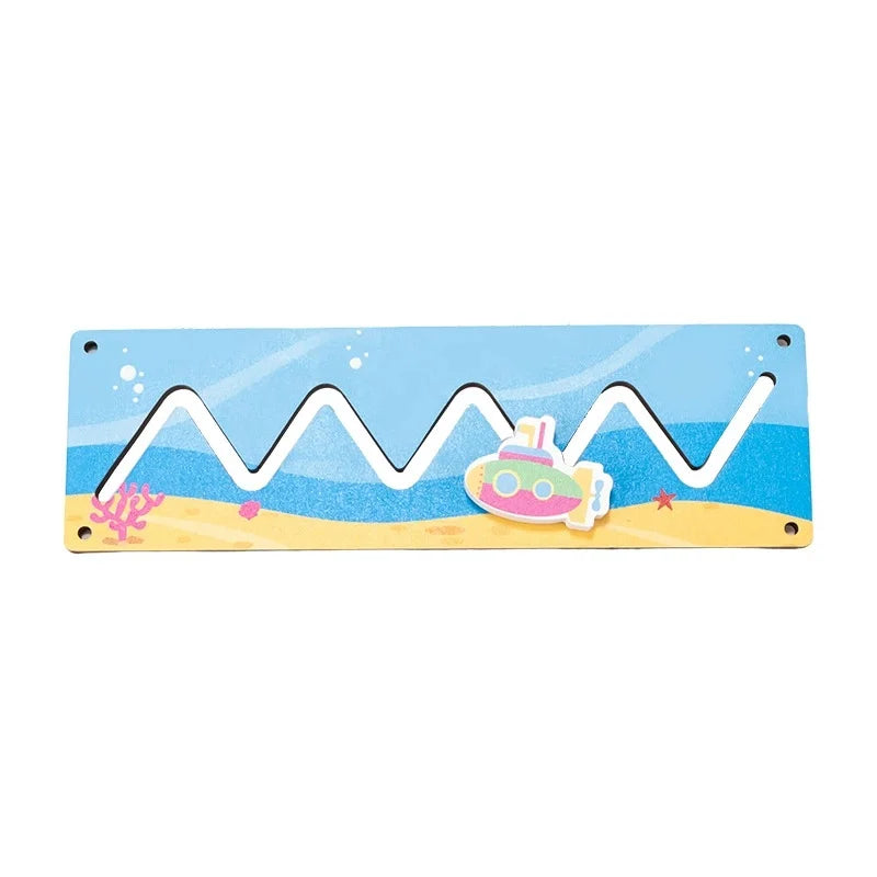 DIY Montessori Busy Board Toy For Early Education Development Wooden Material Accessories Rainbow Card Water Pipe Aid