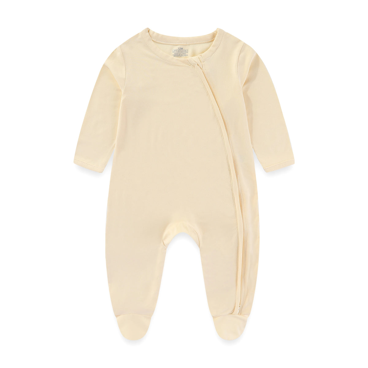 Four Seasons Baby Footed Jumpsuit Unisex Solid Color Zipper Romper For Newborns Soft Clothes FS01