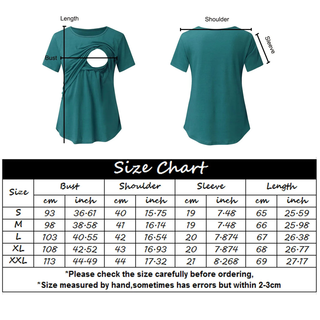 3PCS Summer Fashion Irregular Pregnant Women Breastfeeding Top Comfortable Round Neck Anti Light  Short Sleeve T-shirt