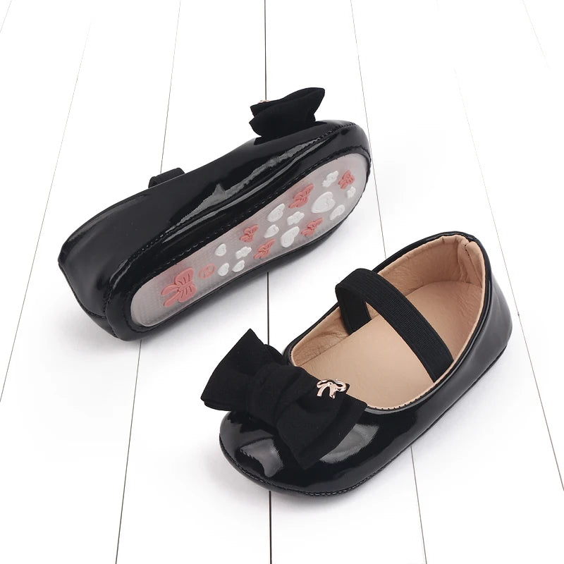 Spring and Summer 2025 New Style Baby Princess Shoes Leather Bow Tie Baby Shoes Soft Sole Learning Walkers baby shoesD2778