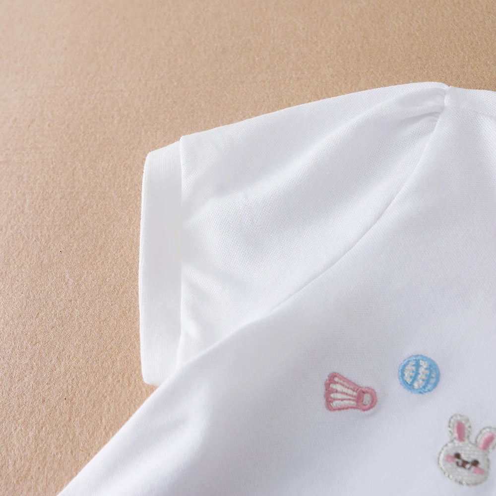 3-12 Age Girls Polo Summer Children Short Sleeve T-shirts 2024 New Kids Turn Down Collar Clothing Baby Cotton Tops