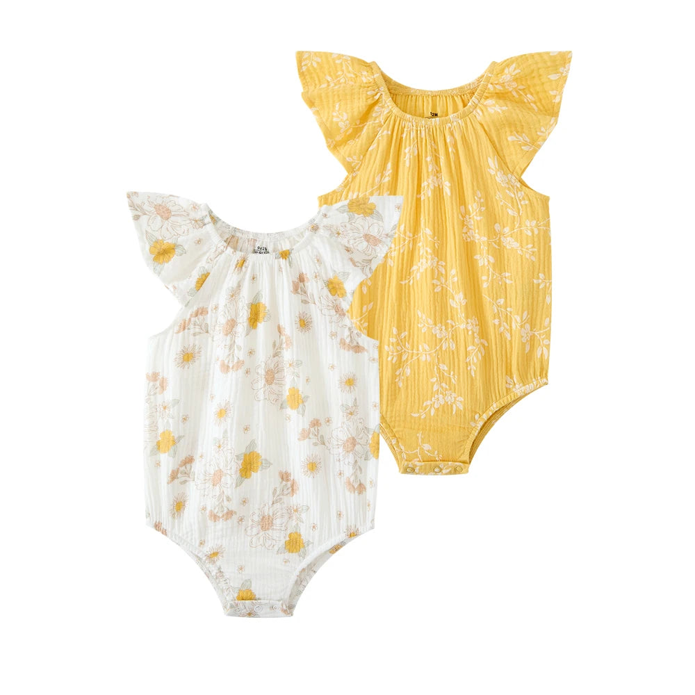 2 Pack Baby Girls Sleeveless Bodysuits For Summer Wear Newborn Infant Onesies Daily Comfort