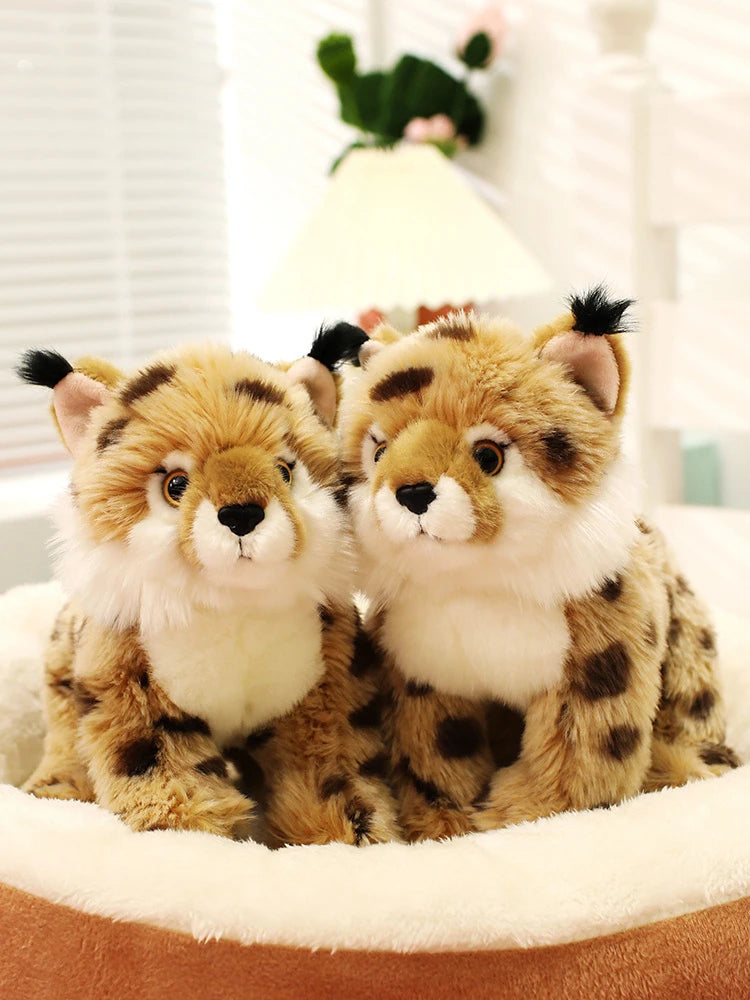 25CM Anime Yellow Leopard Plush Toy Ultra-Soft Simulated Animal Cute Wildlife Doll Lifelike Collectible Kids Gift
