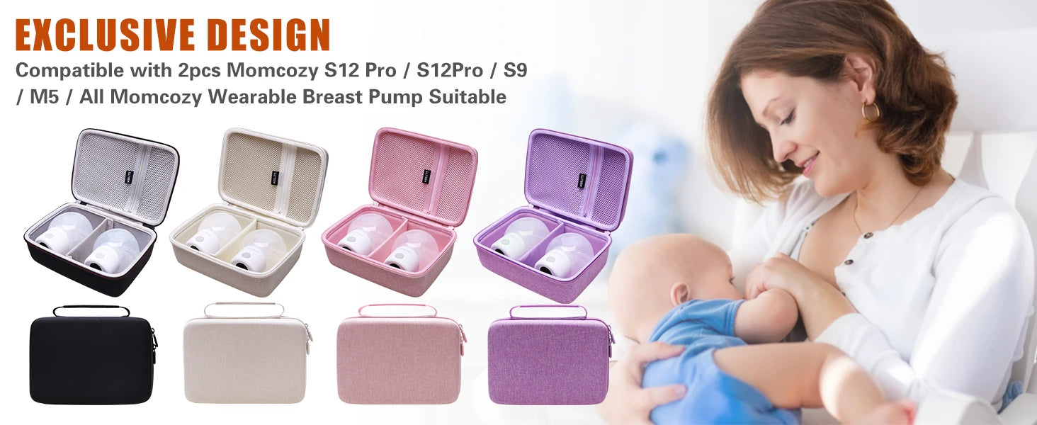 LTGEM Breast Pumps Carrying Bag Case Compatible with 2pcs Momcozy S12 Pro / S12Pro / S9 / M5 / All Momcozy Wearable Breast Pump