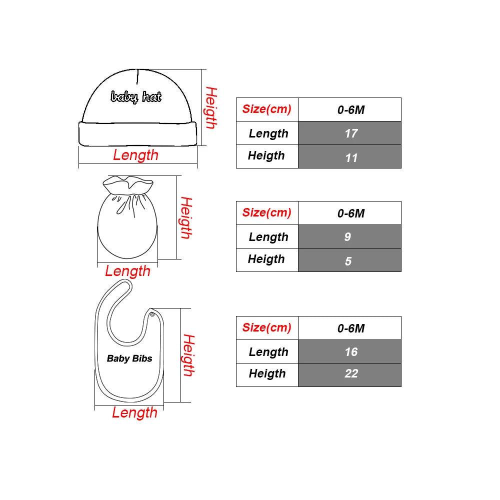 20-Piece Set Unisex Baby Accessories for Newborns Boys Girls Baby Hats Gloves Bibs Socks Four Seasons Universal