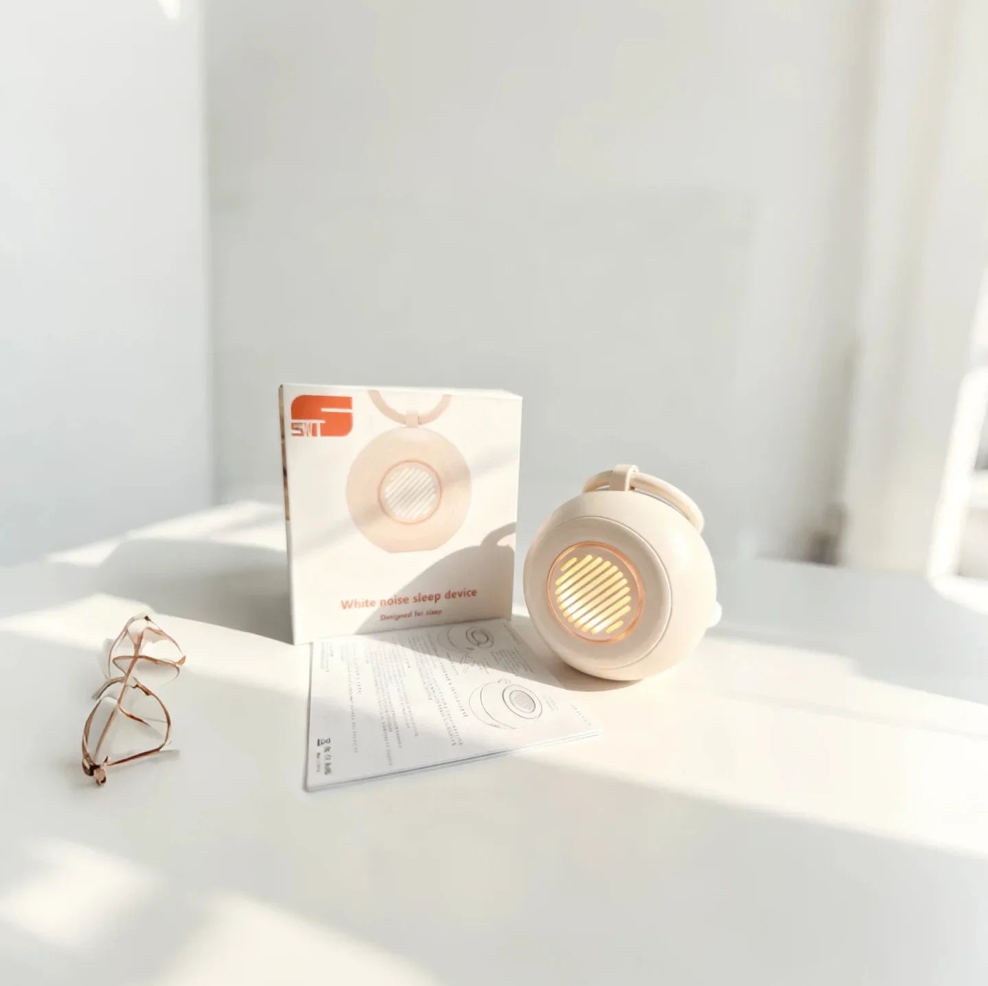 Baby White Noise Machine with light, fast sleep 15 Soothing Sounds, Portable USB Mini Sleep Device for Newborn, Travel & Crib