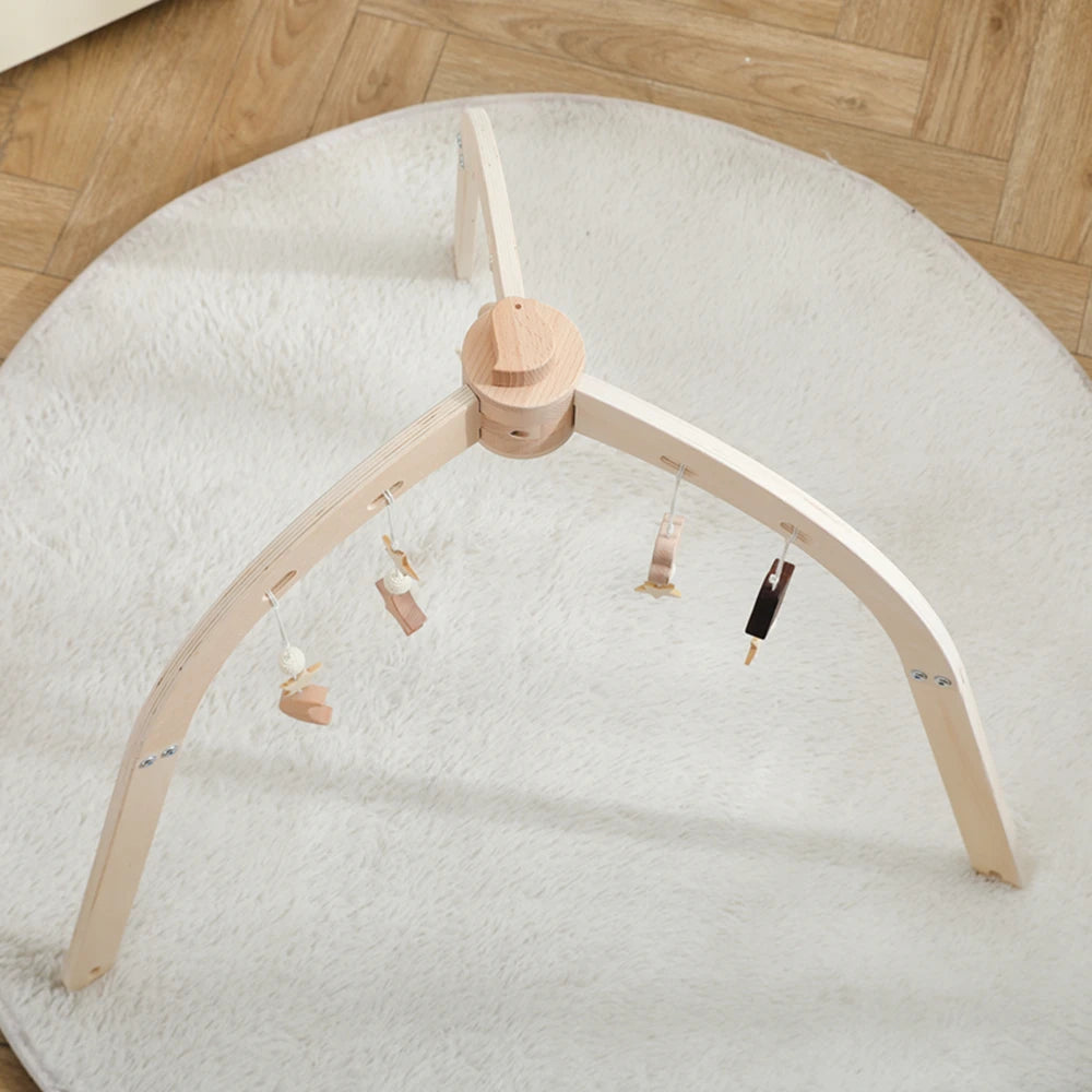 Baby Fitness Rack Wooden Frame Educational Fitness Activity Toy Gym Decoration can Hanging Pendants Sensory Gift Newborn Nursing