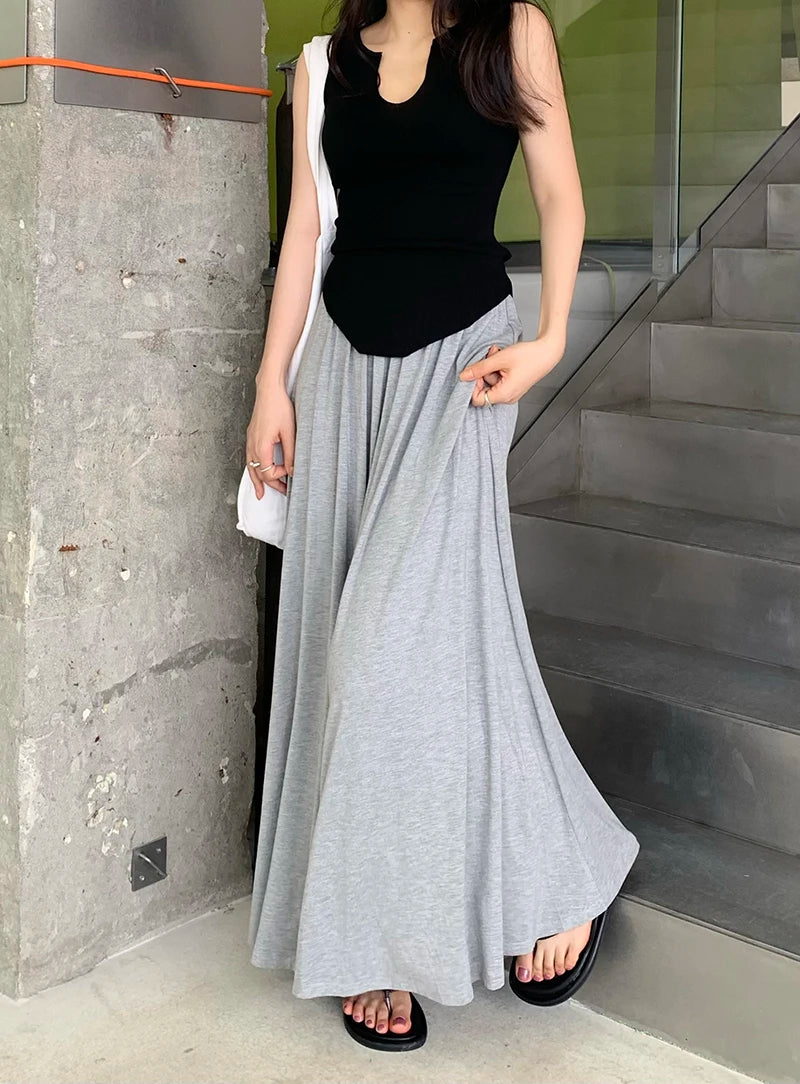 Korean Style Summer Pregnancy Belly Trousers Thin High Waist Wide Leg Floor-length Fashion Maternity Modal Pants Casual Trousers