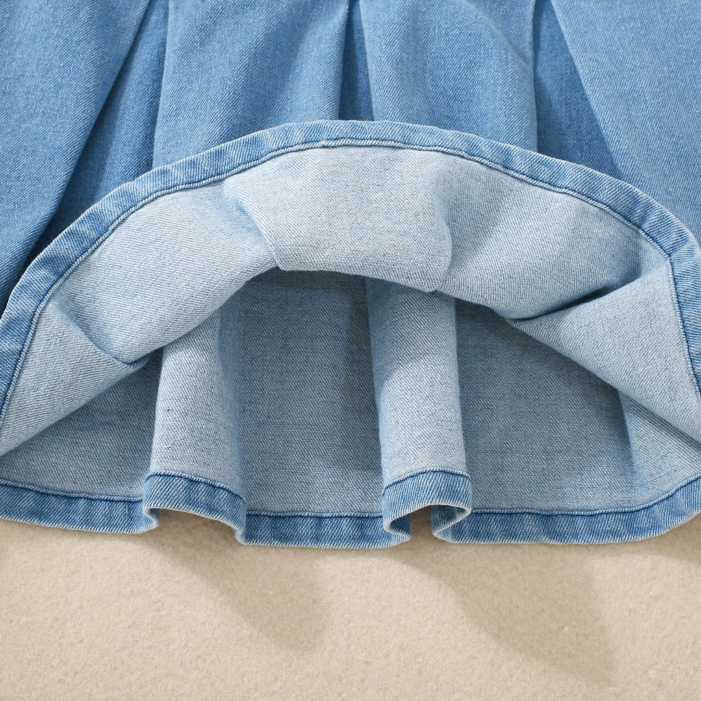 Summer baby girl denim sleeveless dress sweet and cute