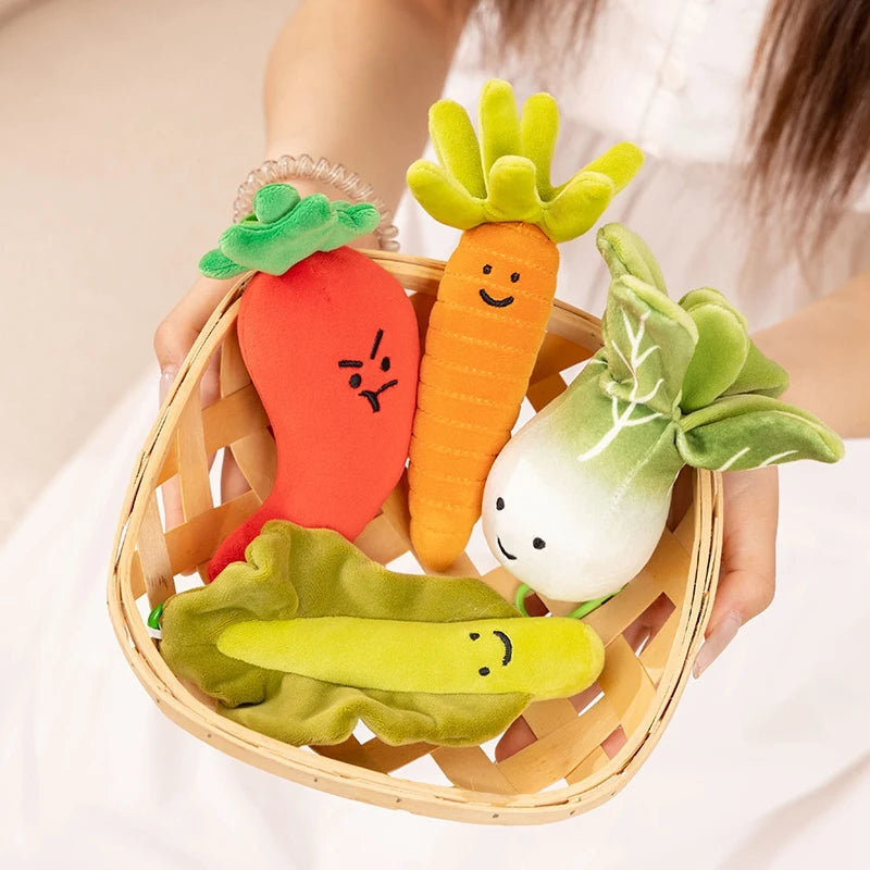Kawaii Vegetable Plush Toys Cute Vegetables Pendant Onion Chili Mushroom Carrot Plush Pendant Keychain Toy