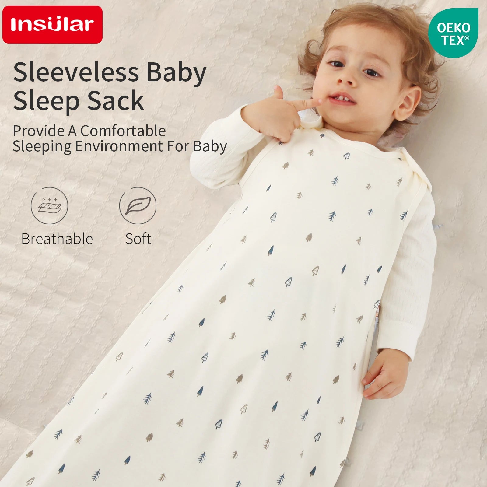 New Sleeveless 100% Cotton Vest Baby Sleeping Bag Thin Breathable Pajamas Anti-Kicking Cocoon for Newborn Envelope Sleep Sack
