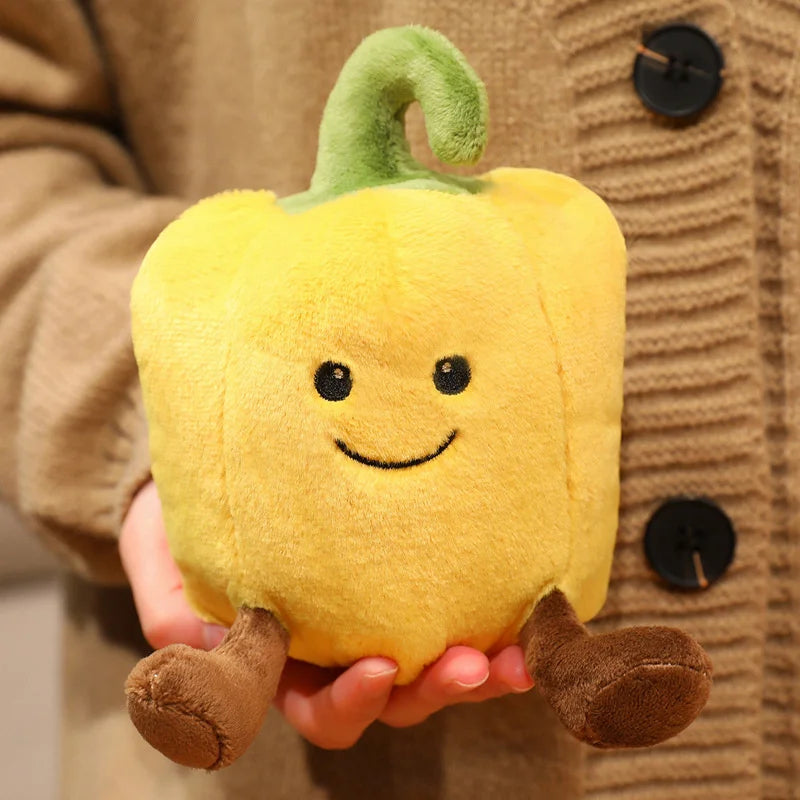 New Creative Cartoon Colored Pepper Plush Toys Stuffed Cozy Smile Vegetables Doll Cute Office Desktop Companion Delicate Gift