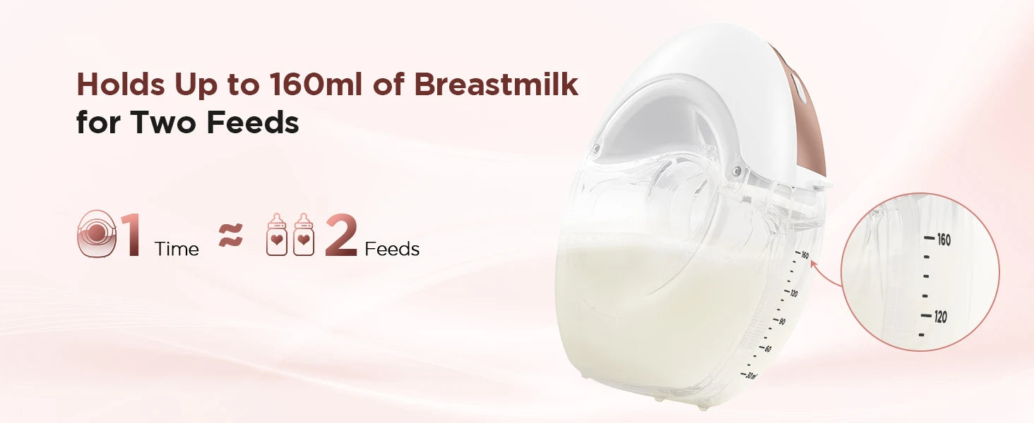 2pcs Hands Free Electric Breast Pump, Pain-Free, BPA-Free, Quick Installation 3 Modes and 12 Levels with 17/19/21/24 mm Flanges
