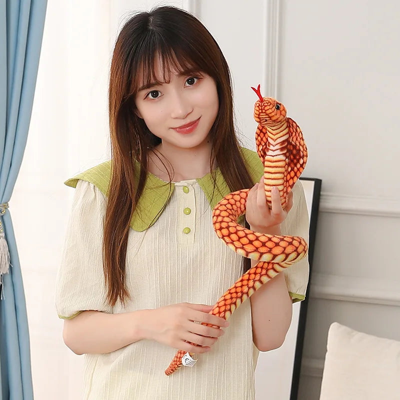 1pc 80/170/240cm Simulated Colorful Cobra Plush Toy Stuffed Animals Snakes Plushies Doll Funny Spoof Joke Soft Toys Home Decor