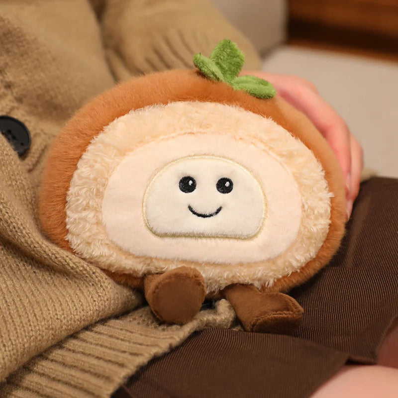 New Kawaii Smile Swiss Roll Plush Toys Soft Stuffed Cartoon Dessert Doll Delicate Mini Desktop Decor Lovely Gift To Girlfriend