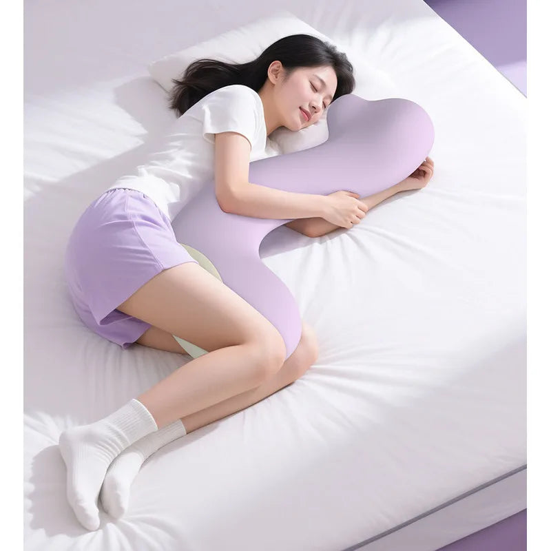Bed Pillow Long Body Pillow Hips Lower Back Support Washable Cover Multipurpose for Side Sleeper Pregnancy Pillow for Bed