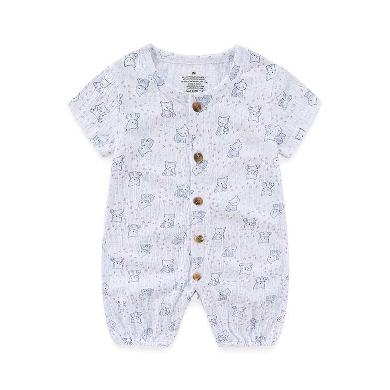 Kiddiezoom Unisex Baby Romper Four Seasons Short Sleeve 1 Pack 100 Percent Cotton