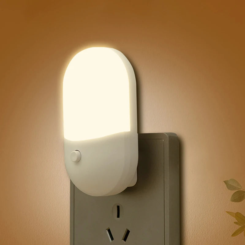 Led Mini Night Light Plug-In Eye Protection Bedside Lamp Model 001 For Bedroom Baby Room Living Room 0.4W