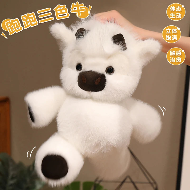 Adorable Highland Cattle Plush Toy 40cm - Huggable Running Cow Stuffed Animal Made with Premium Soft Fabric, Soothing Companion