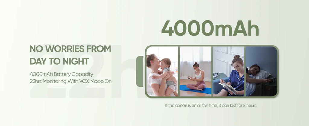 SM70V2  1080P HD Split Screen Video Baby Monitor No WiFi, Baby Camera Monitor, Hack Proof, Remote Zoom/Pan/Tilt, 4000mAh Battery