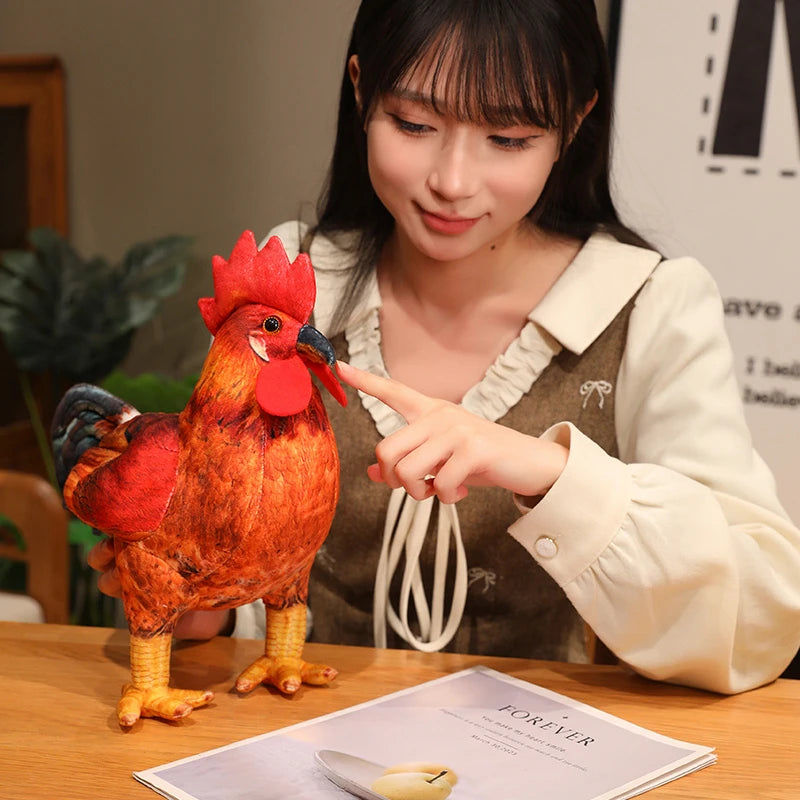 Hot High Quality 30/48cm Simulation Rooster Plush Toys Life Like Chicken Pillow Stuffed Soft Animal Dolls For Room Decor Gift