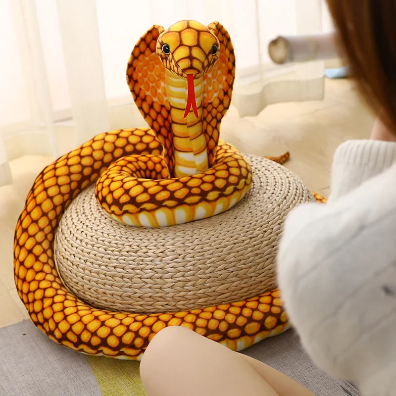 1pc 80/170/240cm Simulated Colorful Cobra Plush Toy Stuffed Animals Snakes Plushies Doll Funny Spoof Joke Soft Toys Home Decor