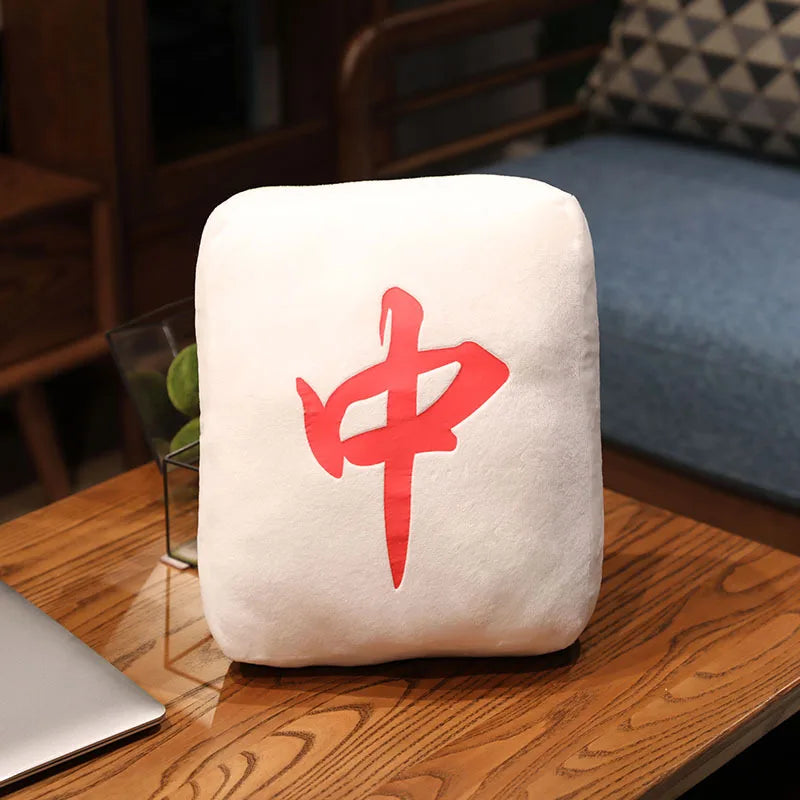Hot 1pc Creative Mahjong Pillow Cushion Chinese Plush Toy Car Chair Backrest Mahjong Dice Funny Nap Pillow Sofa Home Decor Gift
