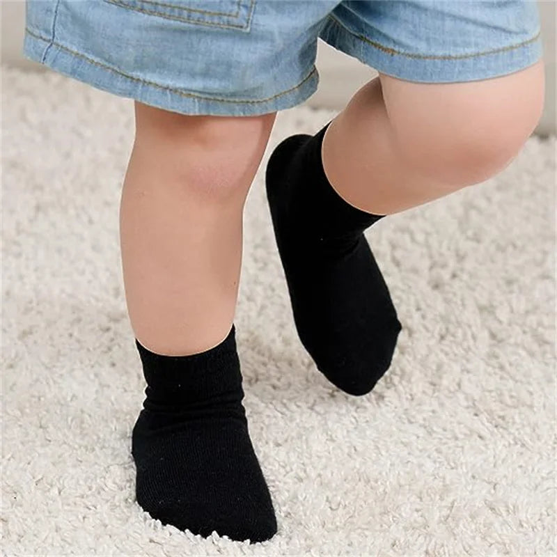 12 Pairs Baby Walking Socks Anti-Slip Dots Gym Floor Socks for Toddlers in Black White Grey Colors -  Socks for Kids to Walk