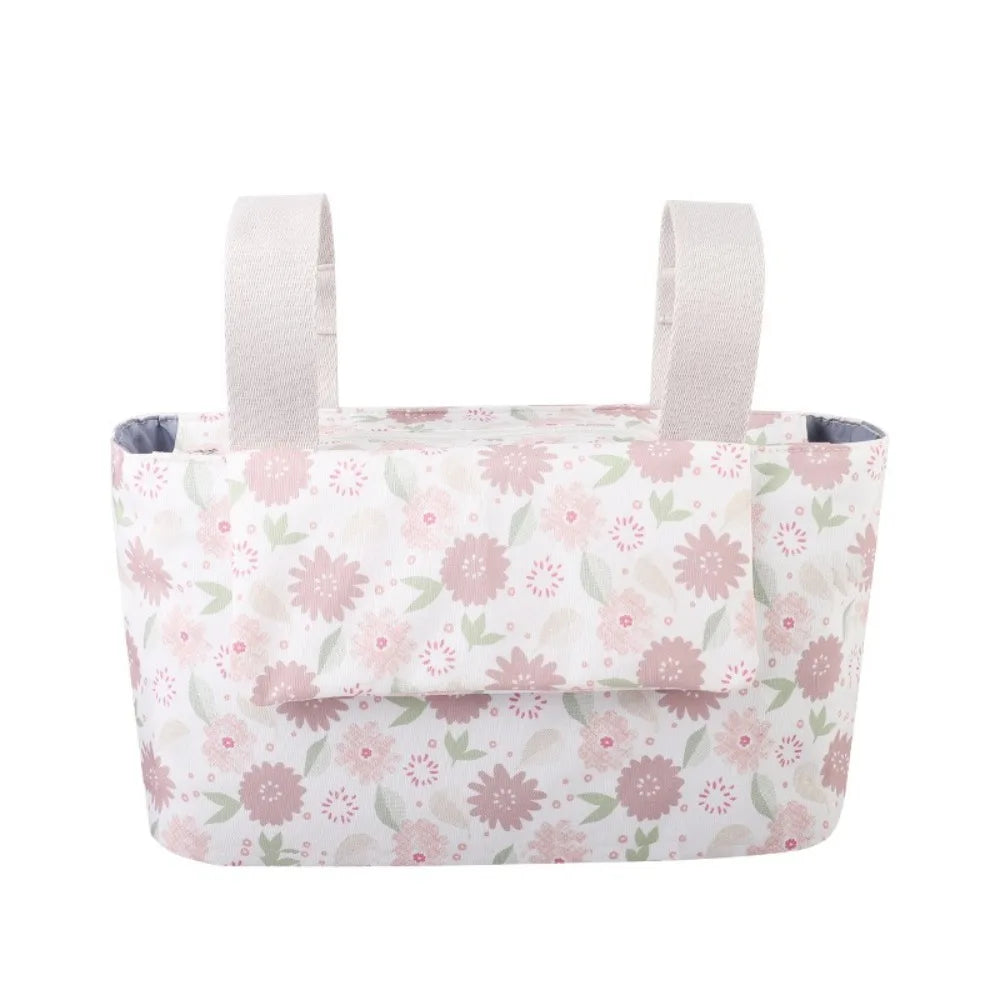 Large Capacity Baby Stroller Bag Hanging Oxford cloth Stroller Storage Hanging Bag Magnetic Button With Multiple Pockets