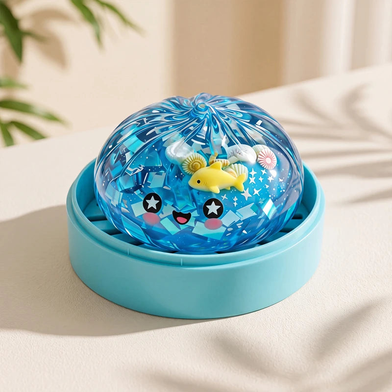 Ocean Halloween Ghost DumplingsToy Soft Slow Resilience Squishy Toy Fidget with Steamer Steamed Stuffed Bun Squishy Pinch Le