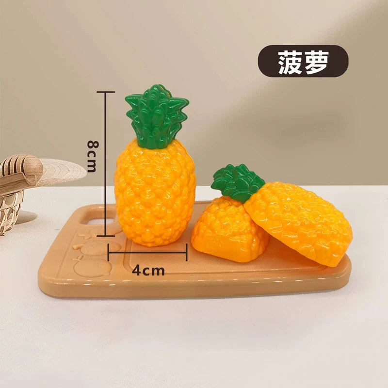 Chechele Montessori Simulation Educational Toy Set For Pretend Play Food Vegetables Fruits Bread Model Che-122