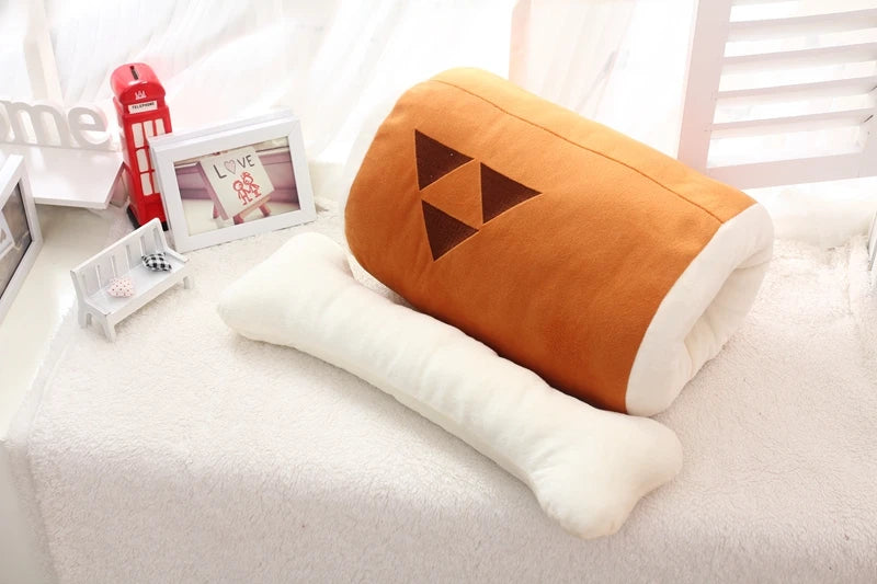 Hot Monster Hunter Huge Grilled Meat Pillow Plush Barbecu with Big Bone Stuffed Toy Children's Christmas Home Decoration Gift