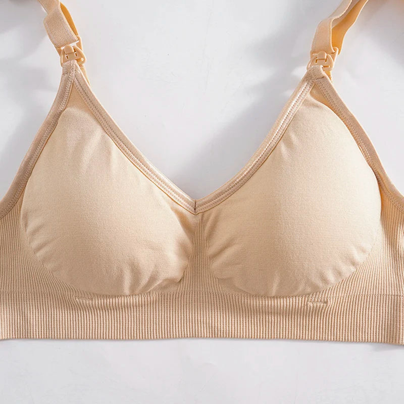 Plus Size Wireless Maternity Bra Front Open Gather Together Prevent Sagging Seamless 3D Breathable Comfortable Breastfeeding Bra
