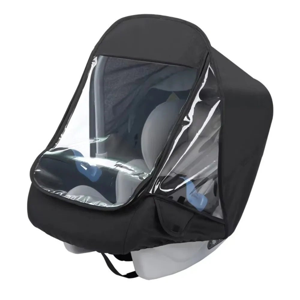 Transparent EVA Baby Safety Seat Rain Cover Double Zipper Windproof Newborn Basket Rain Cover Full Coverage Waterproof