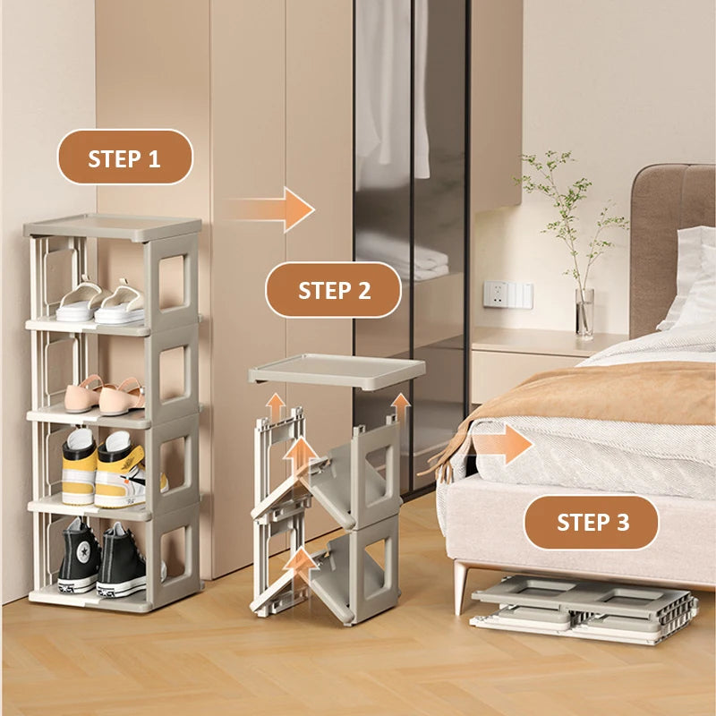 3 5 7 Tier Shoe Organizers Indoor Shoe Rack Organizer Folding Shoe Hanger Foldable Sneaker Shelf Home Door Shoes Storage Shelves