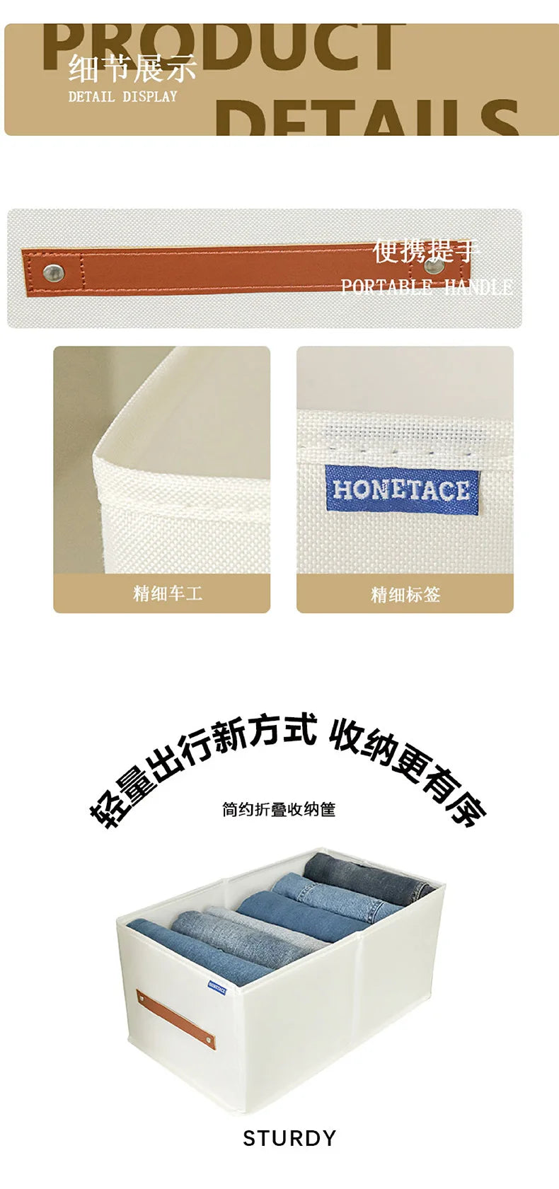 Clothes Organizers Underwear Pants Storage Box of Cabinets and Drawers Oxford Foldable Boxes for Bedroom Wardrobe Organization