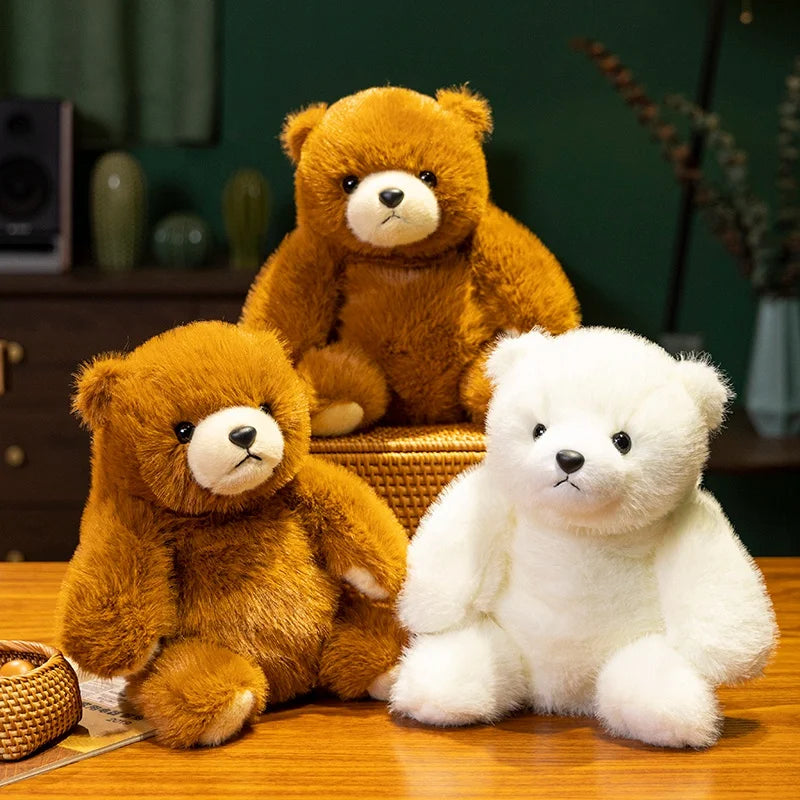 Kawaii Brown Bear Plush Toys Soft Stuffed Animal Pillow Polar Bear Comfort Doll for Back to School Anime Birthday Gifts