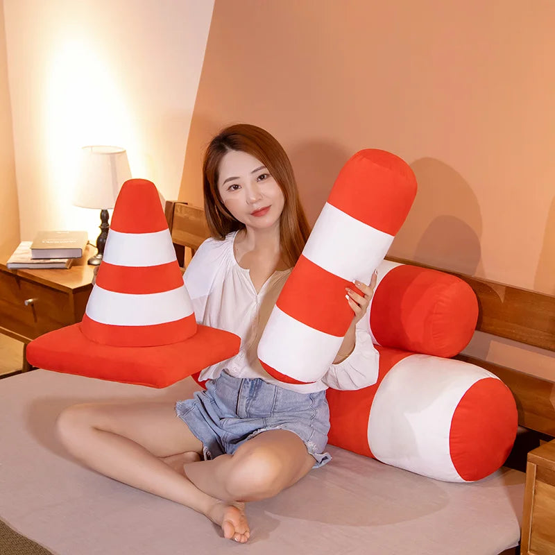 Hot Simulation Vehicle Plush Pillow Creative Roadblock Road Railing Toys Stuffed Soft For Home Decor Prop Sleeping Cushion