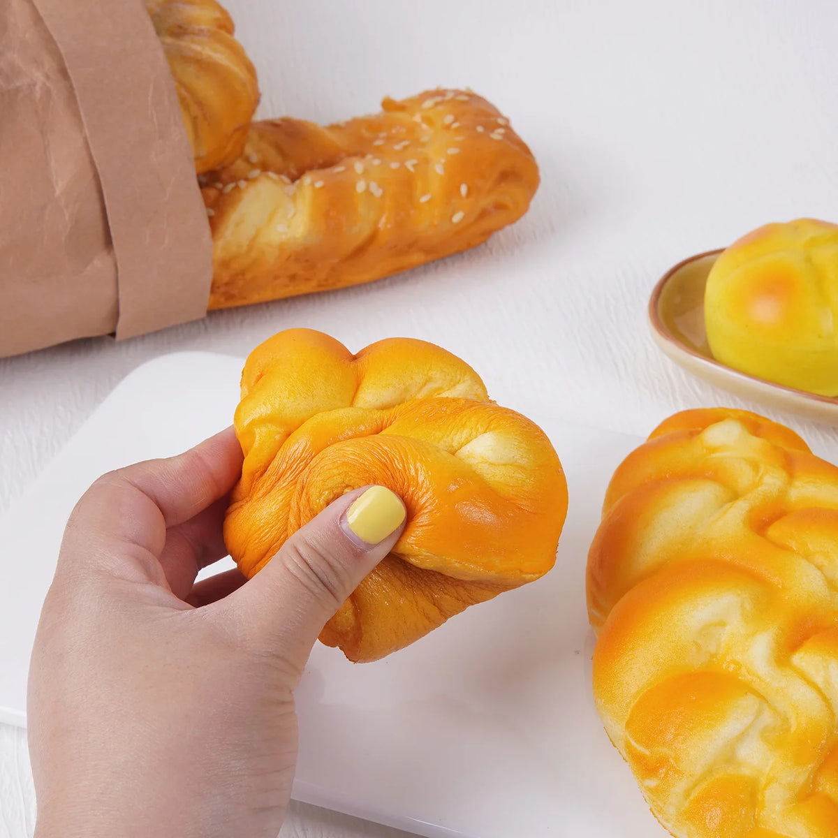 1/3/6PCS Toast Bread Squishy Toys Slow Rebound Simulation Bread Sensory Toys Stress Relief Squeeze Toys for Kids Adult Gifts
