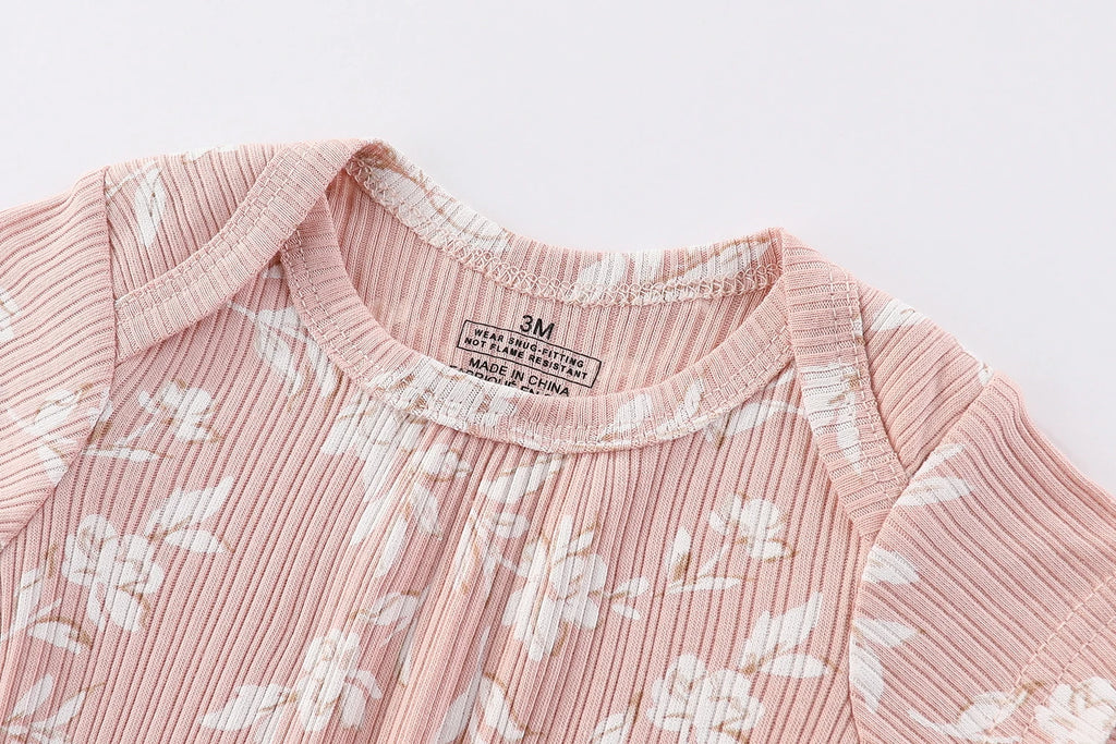 Kiddiezoom Sweet Cute Newborn Baby Bodysuits 100%Cotton Girl Onesies Short Sleeves Infant Clothes