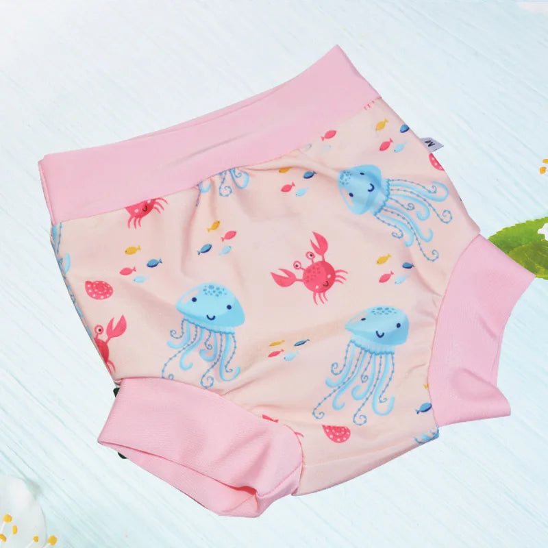 Eezkoala Leakproof Swimming Diaper Newborn High Waist Nappies Washable Sunproof Swimwear