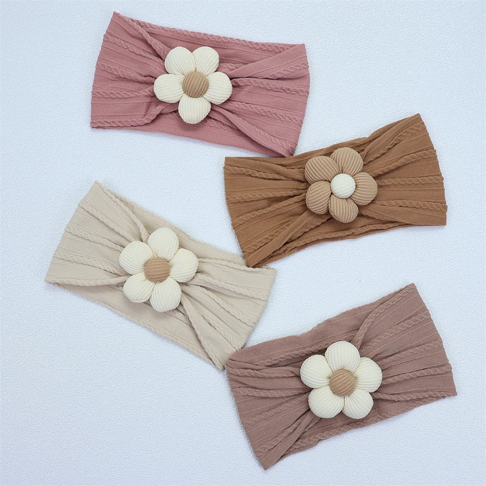 New Flower Nylon Girl Hairband Elastic Soft Baby Headband for Children Turban Headwear for Newborn Baby Kids Hair Accessories